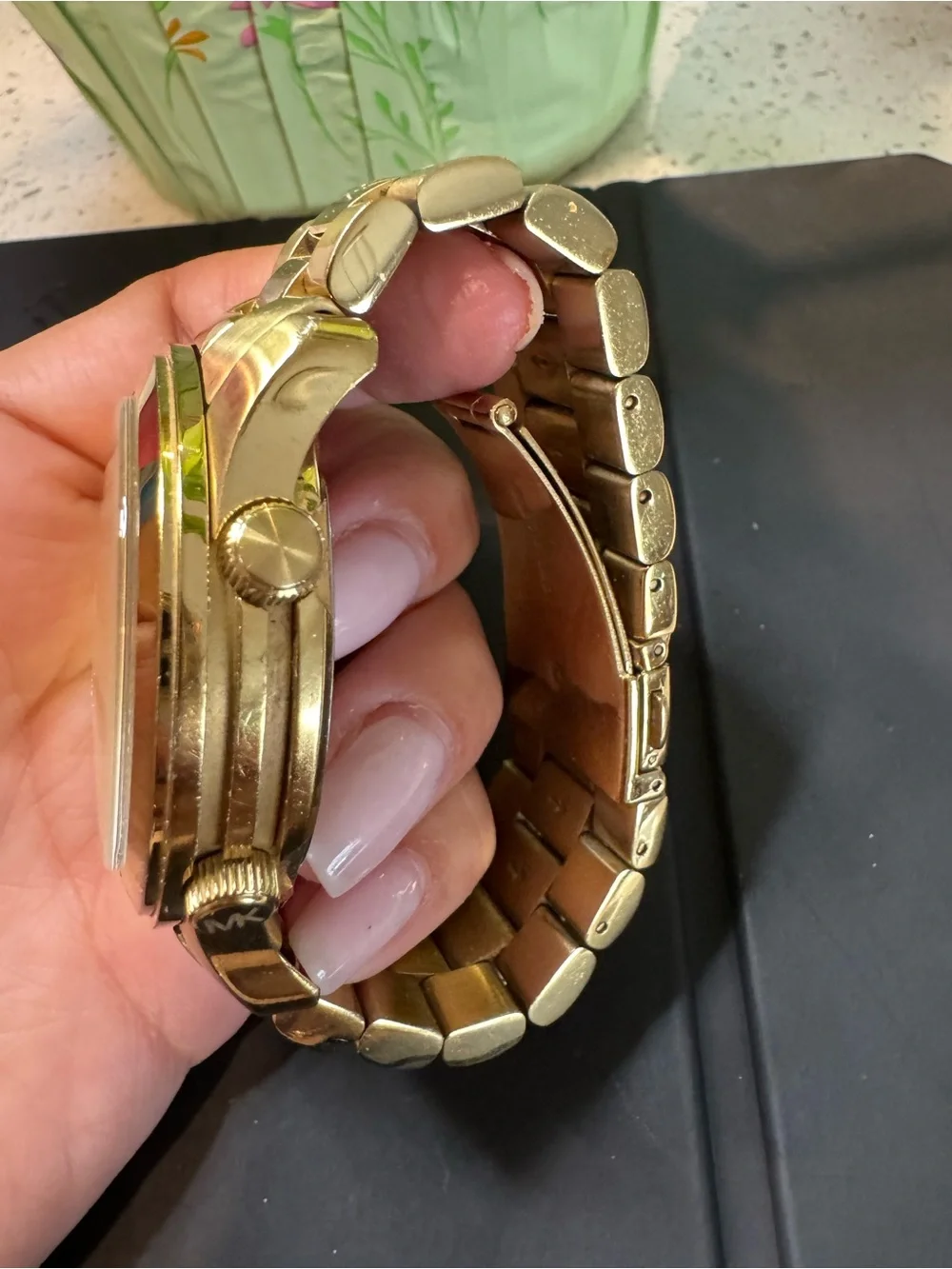 Michael Kors Runway Gold World Map Bracelet Watch
